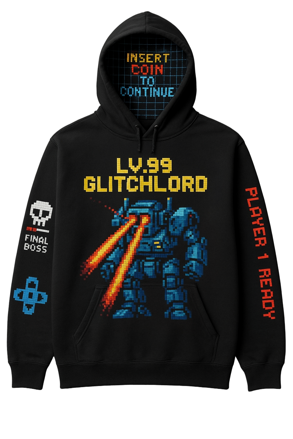 Pixel Raiders Pullover Hoodie – Tech Streetwear